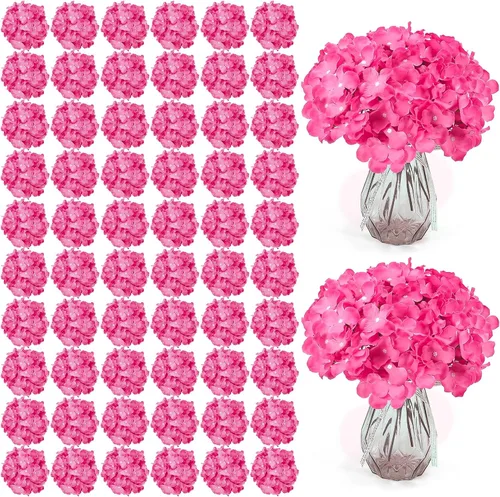 Miniatura 20 de Auihiay 26 piezas de flores hortensias artificiales de seda con tallo para decoración del hogar, bodas, fiesta.