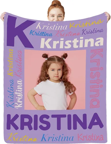 Miniatura 30 de Manta personalizada con nombre para bebés, niños y niñas, mantas de bebé personalizadas con nombre para adultos y niños, manta personalizada