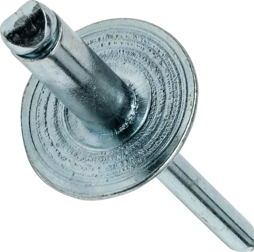 Fastenere Remaches Pop de Brida Grande – 1/4 pulgadas x 1/4 pulgadas (25 piezas) Trabajo Pesado, Extremo Abierto, Acero Zinc, Resistente a la