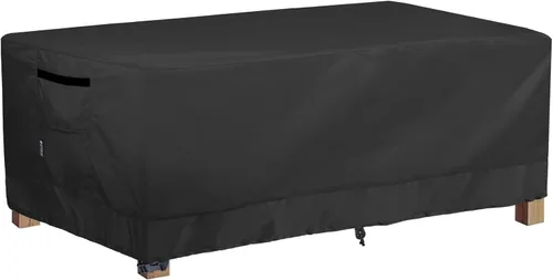 Funda para Mesa de Café de Patio, Impermeable Rectangular Pequeña Funda para Mesa Auxiliar para Muebles de Exterior 36L x 22A x 18Al pulgadas, Negro