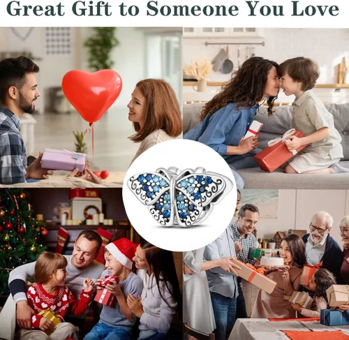 Miniatura 7 de Parmuz Dije de plata de ley 925 para pulsera collar colgante amor mamá océano viajes mariposa fiesta cumpleaños abalorios joyería de regalo