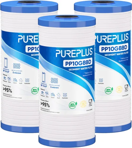 PUREPLUS AP810 Filtro de agua de sedimentos ranurados para toda la casa, cartucho de repuesto para 3M Aqua-Pure AP810, AP811, AP801, AP801-C,