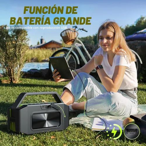 Miniatura 7 de Altavoz Bluetooth portátil de 100 W (pico) fuerte con graves profundos, altavoces impermeables W-KING IPX6 Bluetooth inalámbrico, radiador pasivo
