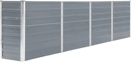Miniatura 12 de vidaXL Cama de jardín elevada, cama de flores elevada, maceta de acero galvanizado, maceta al aire libre para patio, jardín, verduras, hierbas, gris