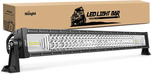 Miniatura 10 de Barra de luz led Nilight, de 21", combo de foco de 100 vatios e inundación, una fila de 9,000 lúmenes, para todo terreno, led 3D antiniebla y luz