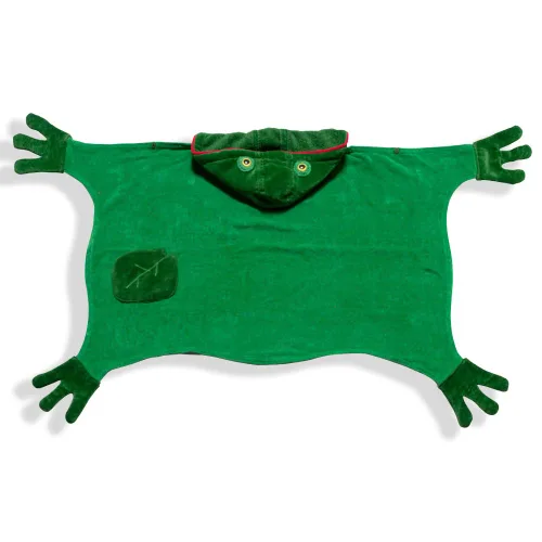 Kidorable Toalla de rana para niños, tamaño mediano, toalla verde con capucha para baño, playa o piscina, toalla para niños 100% algodón, lavable a