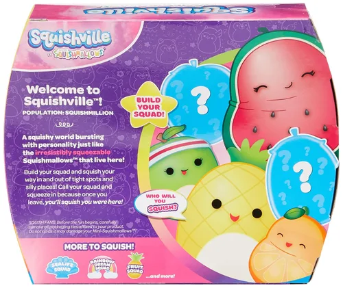 Miniatura 5 de Squishville por Squishmallow SQM0068 seis peluches misteriosos, 2 mini Squishmallows irresistiblemente suaves y coloridos; mini Durazno, Piña