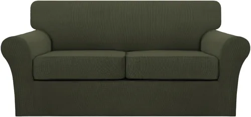Miniatura 54 de Turquoize 2 fundas para sillas de sala de estar, funda de sofá con fundas de cojín individuales, funda de muebles para sillas (silla, beige biscotti)