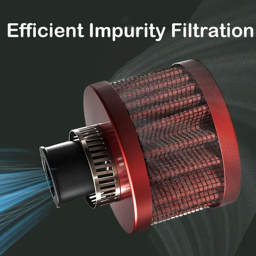 Miniatura 2 de Filtro universal de admisión de aire frío, filtro de entrada de aire de 0.47 pulgadas, respiradero turbo de ventilación de alto rendimiento para Rojo