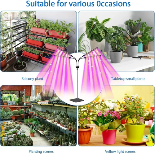 Miniatura 5 de Luces de cultivo para plantas de interior, 4 en 1 luces de espectro completo para plantas de interior con interruptor de encendido/apagado de brillo