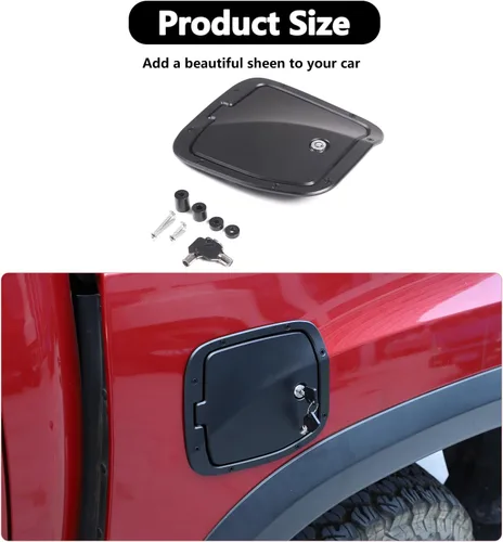 Miniatura 9 de HAPPYHORSE Tapa de Repuesto para Tanque de Combustible con Cerradura Antirrobo Compatible con Toyot@ Tacoma 2016-2022 Tapa Decorativa de Llenado
