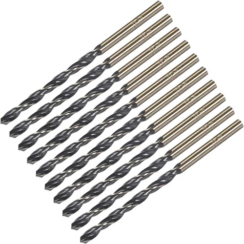Miniatura 11 de uxcell Brocas helicoidales de vástago recto, 0.098 in, acero de alta velocidad, 4341 con vástago de 0.098 in, 10 piezas para aleación de acero