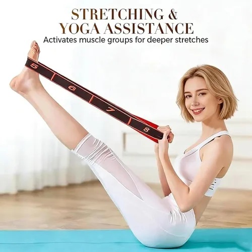 Miniatura 2 de Bandas de resistencia de fitness con asas, banda de resistencia para ejercicios de estiramiento y yoga, ejercicio de tirador de moda, bandas