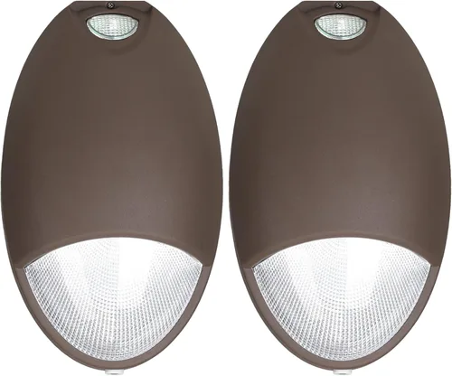 Paquete de pared de emergencia LED con batería de respaldo y fotocélula fotográfica, pared de emergencia LED de grado comercial, 12 W, 100-277 VCA,