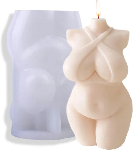 Molde de vela de resina de silicona para traje de baño, molde de chocolate sexy para mujer, molde 3D de figura curva, molde de jabón de arcilla para