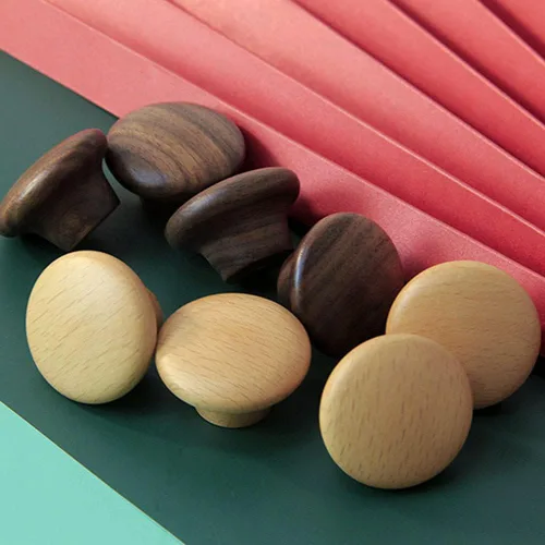 Miniatura 7 de brandname Wwxuanke - 6 tiradores redondos de madera para cajones, madera natural, 1.4 x 0.9 pulgadas (profundidad x alto), para armario, armario