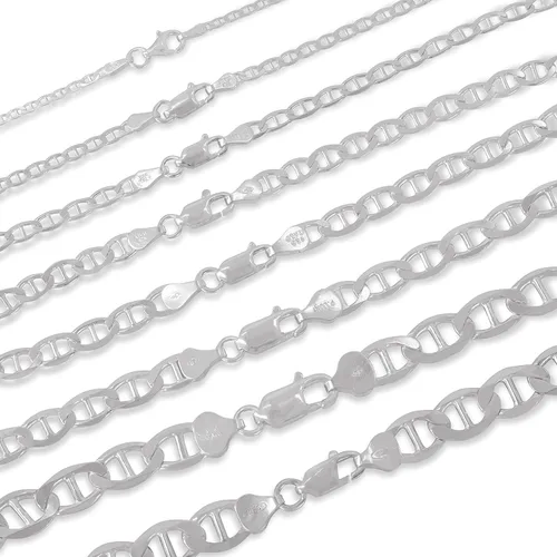 Miniatura 7 de Pori Jewelers - Collar de cadena de eslabones de plata de ley 925 (2mm, 3mm, 3.5mm, 5.5mm)