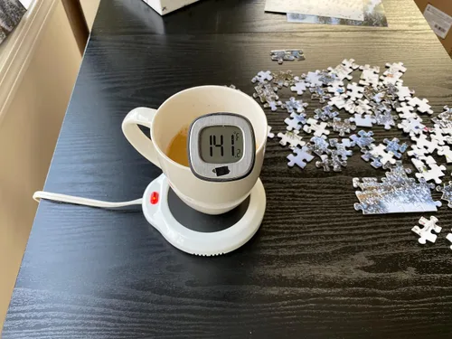 Miniatura 7 de Evelots Calentador eléctrico de tazas de escritorio, placa de calentamiento de velas, calentador de taza de café, también ideal para té caliente