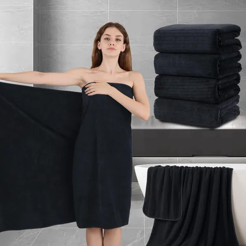 Miniatura 18 de Juego de toallas de baño de 8 piezas 2 toallas de baño grandes de gran tamaño, 2 toallas de mano y 4 paños Juego de toallas de baño ultrasuaves