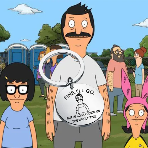 Miniatura 7 de TGBJE Bob, regalo de los fans de Bob's Gift Belcher Gift I'll Go But I'm Gonna Quplain The Whole Time Llavero de los fanáticos del juego