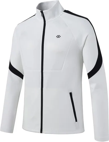 Miniatura 2 de MoFiz Conjunto deportivo para hombre, manga larga, casual, con cremallera completa, para correr, deportivo, 2 piezas