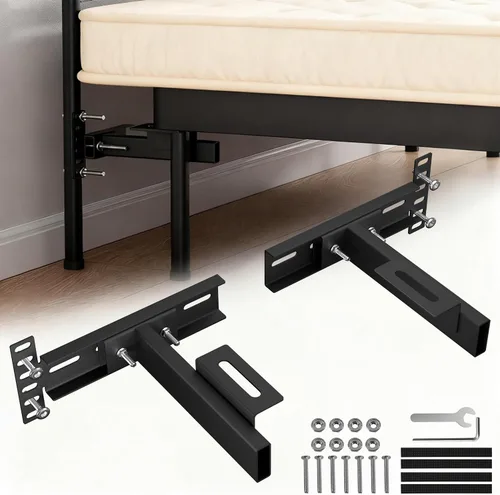 Soportes de cabecera de cama ajustables, soportes de cabecera ajustables para marco de cama de metal, base de cama con kit de extensión de estribo
