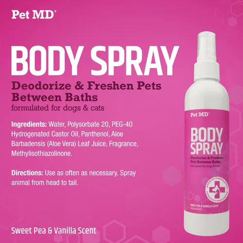 Miniatura 5 de Pet MD Spray corporal para perros y gatos, perfume desodorizante para perros que elimina el olor, aerosol de colonia para mascotas de larga duración