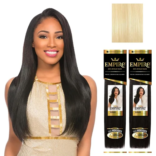 Miniatura 22 de Sensationnel Cabello humano Empire Yaki – Tejido sin enredos para un tejido rápido y coser en estilos para reflejos falsos y parte media falsa dejar