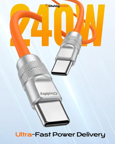 Miniatura 2 de chubbycable Chubby 2.0 USB C 240W Cable de carga rápida de silicona suave y duradero, cable de carga extra grueso compatible con iPhone 17-15 Series