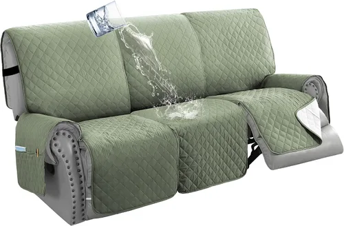 Miniatura 16 de H.VERSAILTEX Funda de sofá reclinable 100% impermeable con bolsillo para 2 asientos, antideslizante, suave, lavable, protector de muebles