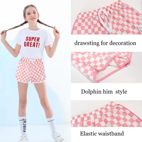 Miniatura 20 de Rolanko Pantalones cortos activos de delfín para niñas, paquete de 3 unidades, ciclismo, correr, verano, playa, atletismo, deportes, 4-14 años