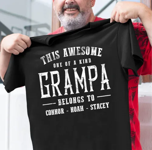 Miniatura 8 de Camisa personalizada para el abuelo con niños, regalos para el abuelo, regalos para el día del padre, regalos para hombres