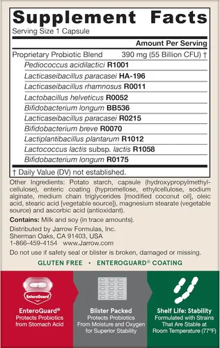 Miniatura 9 de Jarrow Formulas Jarro-Dophilus EPS Advanced, 55 mil millones de probióticos UFC, apoyo digestivo para adultos, 30 cápsulas vegetales de suplemento