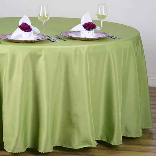 Miniatura 2 de BalsaCircle – Mantel redondo para bodas, de poliéster, 108 pulgadas, Manzana Verde (Apple Green)