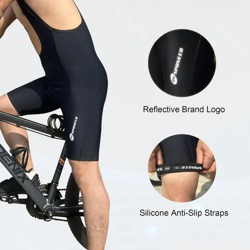 Miniatura 6 de sponeed Pantalones cortos de ciclismo para hombre, con relleno transpirable, UPF 50+
