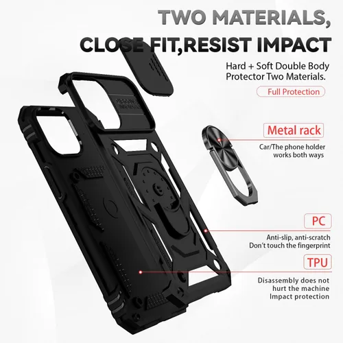 Miniatura 8 de Funda para iPhone 12 Mini con cubierta para lente de cámara, protector de pantalla HD, doble capa de protección contra caídas de grado militar