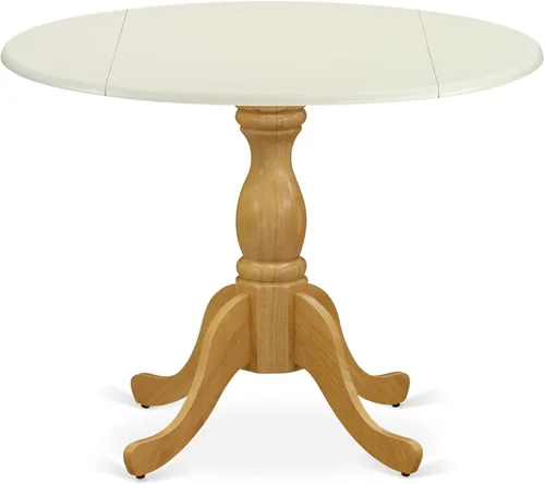 Miniatura 12 de East West Furniture DST-BCH-TP Dublin Mesa de comedor – una mesa redonda de madera maciza con base de gota y pedestal, 42 x 42 pulgadas, negro