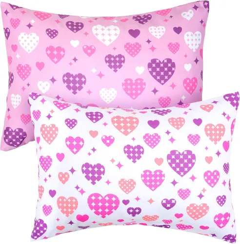 Miniatura 17 de Fundas de almohada para niños pequeños, paquete de 2 fundas de almohada que se adaptan a almohadas de 13 x 18 o 12 x 16 pulgadas, funda de almohada