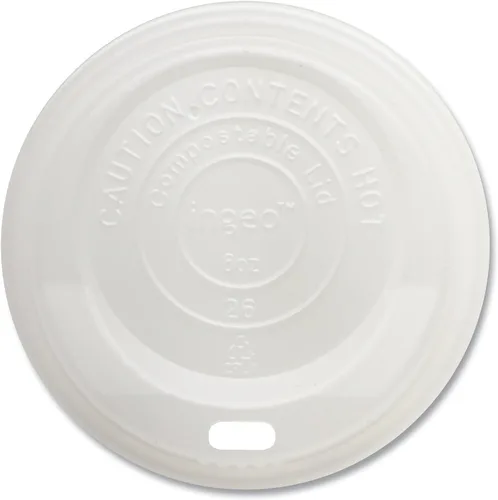 World Centric Pla Tapas Para Vasos Calientes, Se Ajuste 8 Oz Tazas, Blanco, 1,000/Caja
