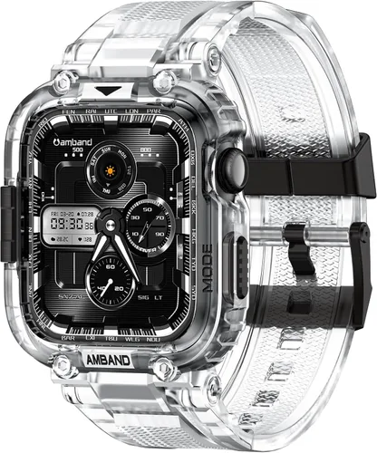Miniatura 41 de amBand Bands - Funda protectora de pantalla compatible con Apple Watch Ultra 3/2/1 de 1.732 pulgadas, correa resistente M1 Sport Series y película
