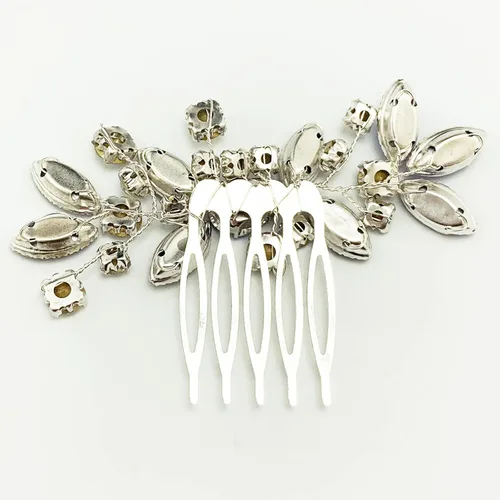 Miniatura 5 de Peine de pelo de novia de cristal plateado para novia, accesorios para el cabello de novia, fiesta de graduación, pieza de pelo para mujeres y niñas