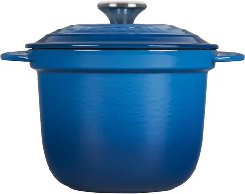 Miniatura 2 de Le Creuset Olla de arroz de hierro fundido esmaltado con tapa y inserto de gres, 2.25 cuartos de galón., Marsella Marseille