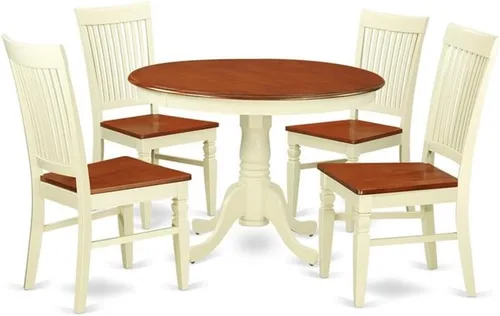 Miniatura 10 de East West Furniture HLWE3-BCH-W Juego de comedor, 3 piezas