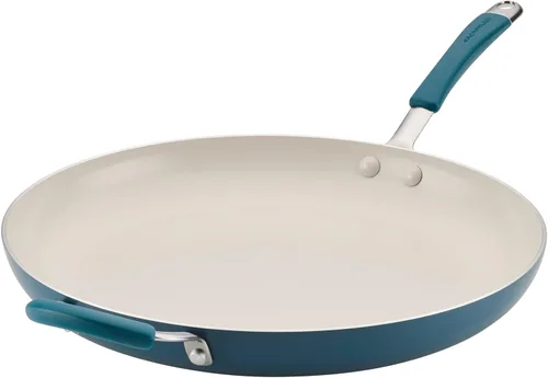 Miniatura 19 de Rachael Ray Cucina Sartén antiadherente de cerámica/Sartén, 12.5 pulgadas antiadherentes Sartén abierta, apta para lavavajillas - Azul marino