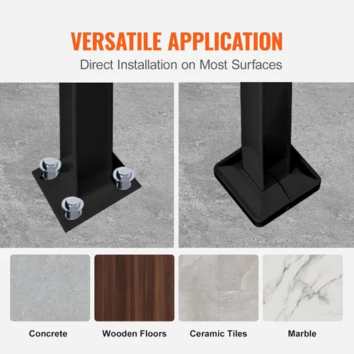Miniatura 5 de Happybuy Pasamanos para escalones al aire libre, barandilla de escalera para exteriores de 1 o 3 escalones, pasamanos de hierro forjado negro
