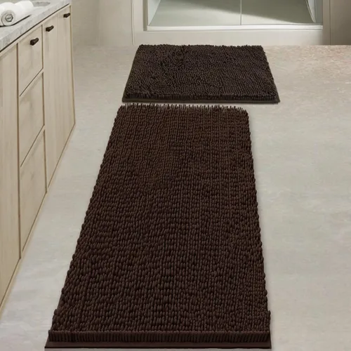 Miniatura 14 de Juegos de alfombras de baño de 2 piezas, alfombra de baño de felpilla extra suave ultra absorbente, alfombra de baño con base antideslizante de PVC