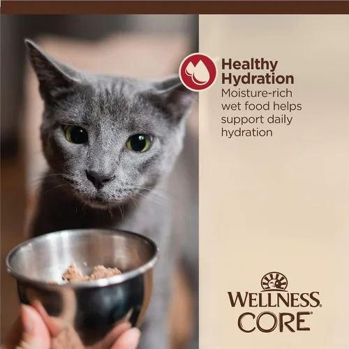 Miniatura 6 de Wellness CORE Tiny Tasters - Alimento húmedo picado para gatos adultos, natural, rico en proteínas, sin granos, receta de pollo y carne de res, 1.75