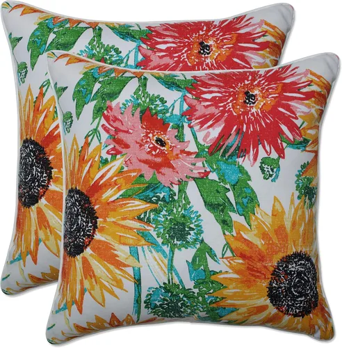 Miniatura 64 de Pillow Perfect - Cojines decorativos florales brillantes para interiores/exteriores, 2 unidades, lumbar - 11.5 x 18.5 pulgadas, verde/rojo Zoe