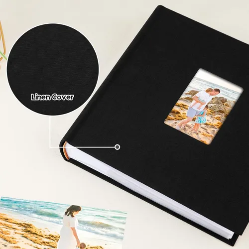 Miniatura 5 de Aevdor - Álbum de fotos de 4 x 6 pulgadas, 240 bolsillos, con espacio para escribir, álbum de fotos para bebé, boda, familia, con notas, cubierta