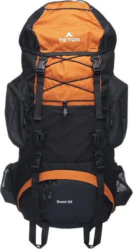 Miniatura 9 de Teton - Mochila con marco interno Scout de 55L para senderismo, camping, mochilero, viajes, cubierta de lluvia incluida, Huckleberry Arándano